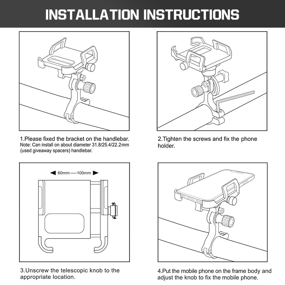 Алюминиевый держатель для телефона на велосипеде, вращающийся на 360 градусов, регулируемый противоскользящий велосипедный руль, телефон