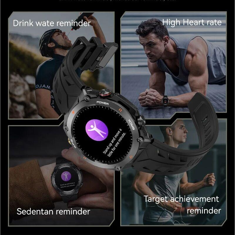 SACOSDING SA207 GPS Sports Smart Watch Compass Flashlight Outdoors 1ATM Waterproof HD Bluetooth Call Voice Assistant Smartwatch