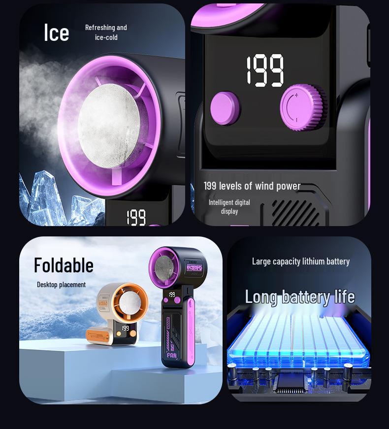 Ultra-High Speed USB Handheld Fan with 199-Gear Adjustable Cooling