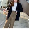 Autumn and Winter Women's Bottoming Shirt Knitwear Half High Neck Thin Section of The Inner Sweater Long-sleeved Tops
