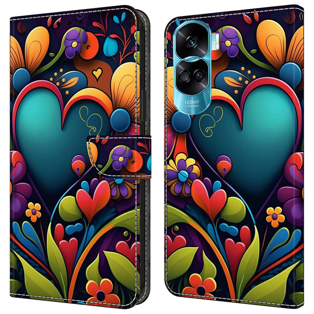 Для Honor 90 Lite 5G/X50i 5G Чехлы Магнитный чехол для телефона Печать с рисунком Кошелек Защита от царапин Чехол для телефона