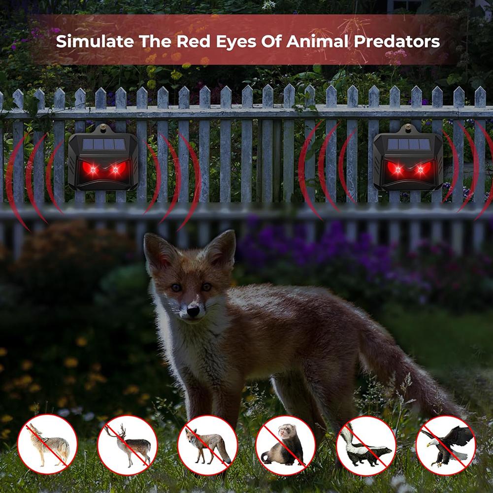 2Pcs Deer Repellent Devices Scare Animals Away Outdoor Coyote Raccoon Deterrent Wild Boar Rabbit Repeller for Skunk Deer Coyote
