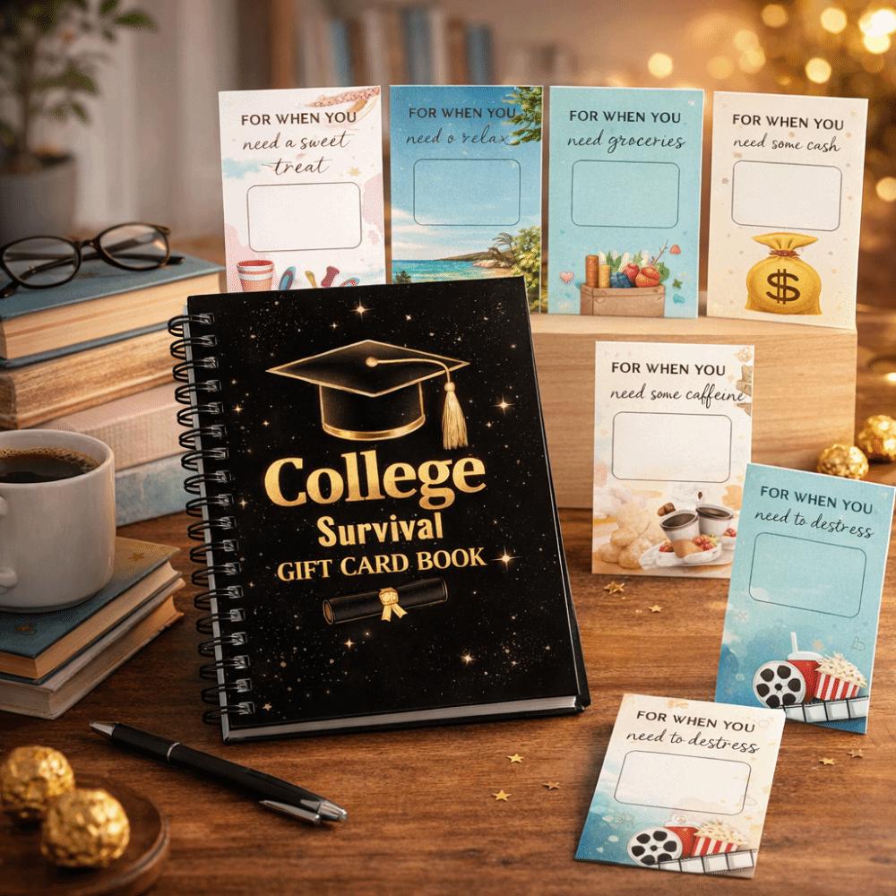 Vertical Coil College Survival Book Portable Spiral-Bound Notebook Festive Gift Card Book School