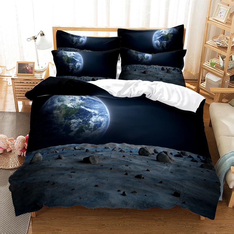 3D High-definition Digital Printed Bedding Set Planet Figure Duvet and Pillowcase 2/3 Pieces AU/EU/US Full Size Home Decoration