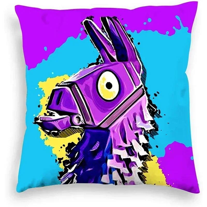 High Quality Fortnite Cushion Cover Plush Anime Pillowcase Plush Pillow Cases Home Decoration Pillow Cover for Sofa Bed Chair Living Room