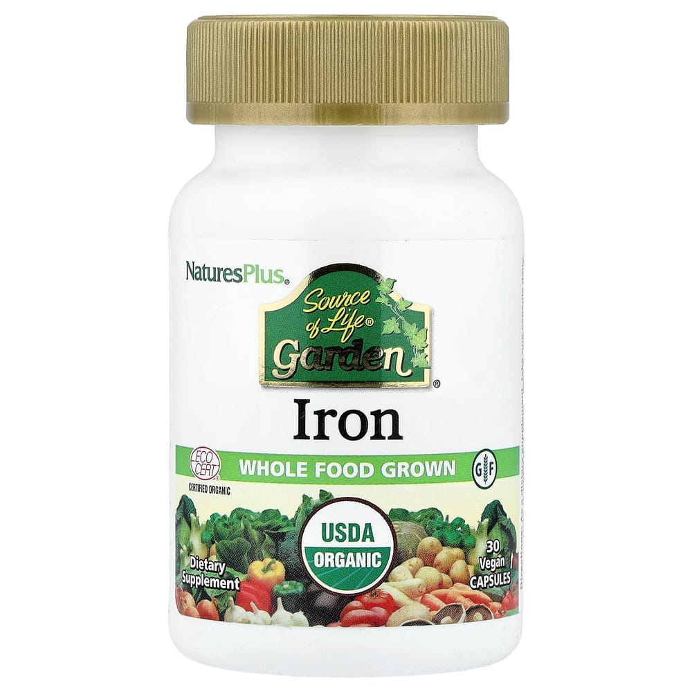 Nature's Plus Source of Life Garden Iron Veggie Capsules, 30 Count