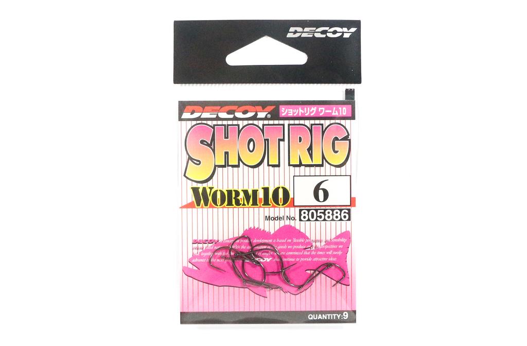 Decoy Worm 10 Shot Rig Worm Hook for Wacky Style Size 6 (5886)