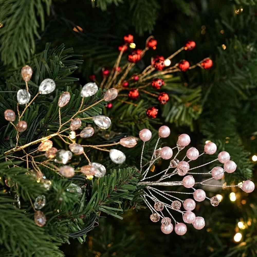 Transparent Bead Crystal Tree Branches Glitter Finish Water Drop Design Glitter Tree Branches Lifelike Style Pentagram Shape