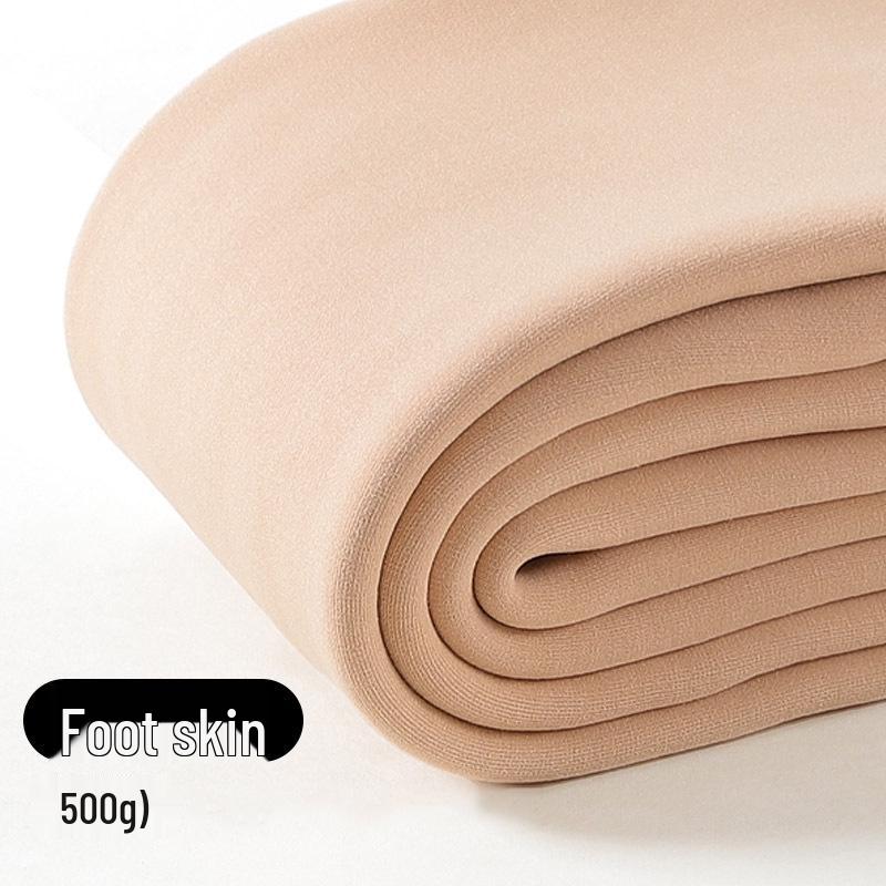 Women's Nude Color Velvet-Lined Leg Warmers, Thick and Cozy, Perfect Base Layer for Spring and Autumn, Suitable for Shorter Lengths.