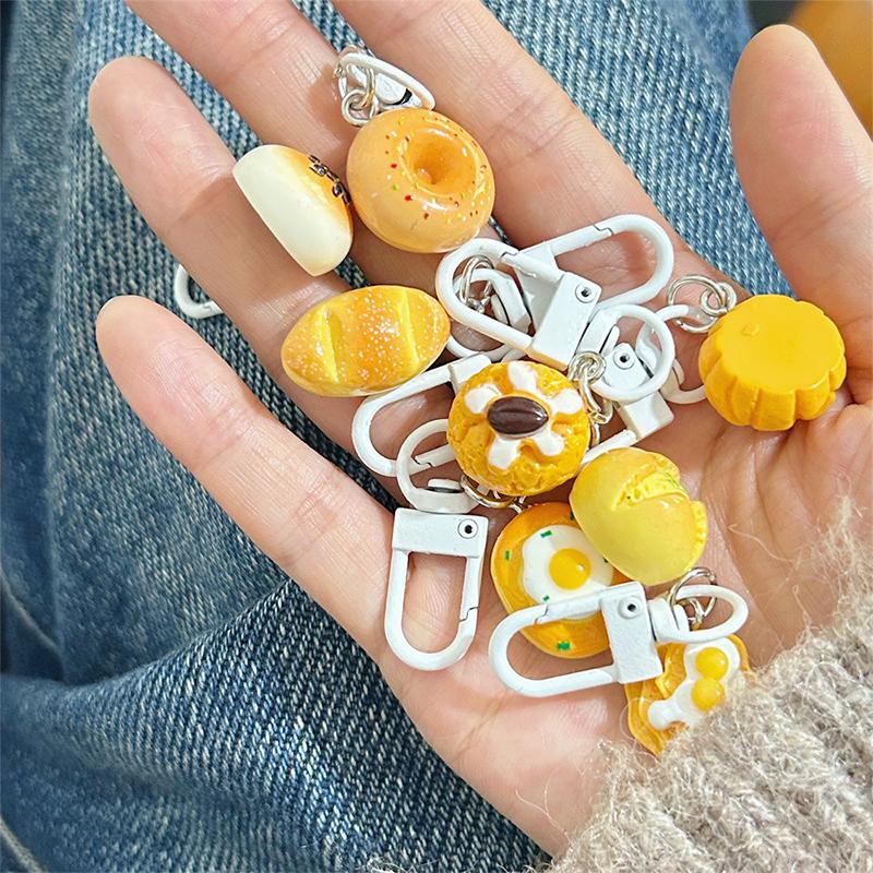 2 шт. забавная новинка, кулон в виде еды, креативная имитация еды, брелок для ключей, автомобильные брелки, изысканный рюкзак, украшения, аксессуары, подарки