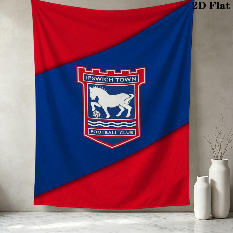 Ipswich Town FC Wall Tapestry Aesthetic Wall Hanging Printed Fabric Blanket Decorative Tapestries for Bedroom Living Room Home Decor