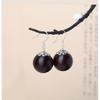 Women's small-leaf rosewood earrings s9Vintage earrings Artistic Redwood Bead Earrings in Vintage Style