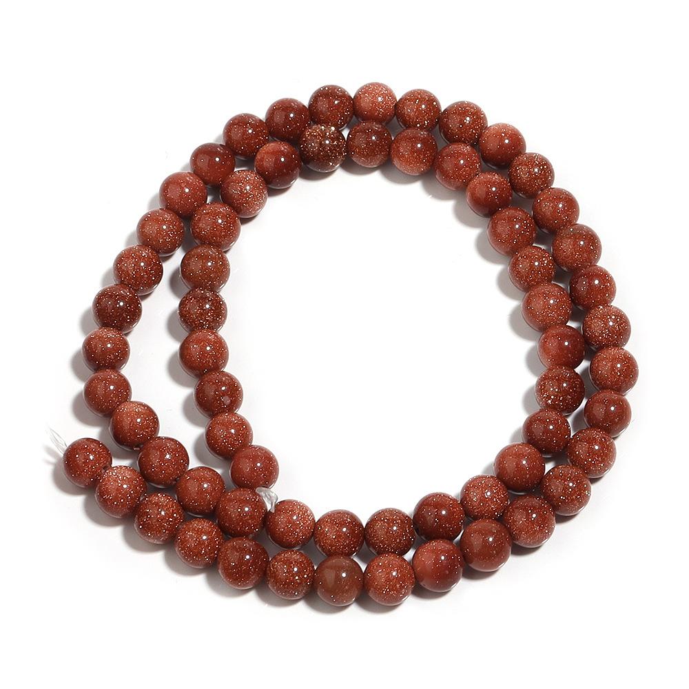 Gold SandStone Loose Round Beads 4 6 8 10 12 MM Charm Beads for Jewelry Making Charm Bracelet