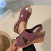 Fashion Women Wedges Sandals Buckle Open Toe Platform Sandals Women 2025 New Outdoor Summer Casual Shoes for Women Sandalias De Mujer