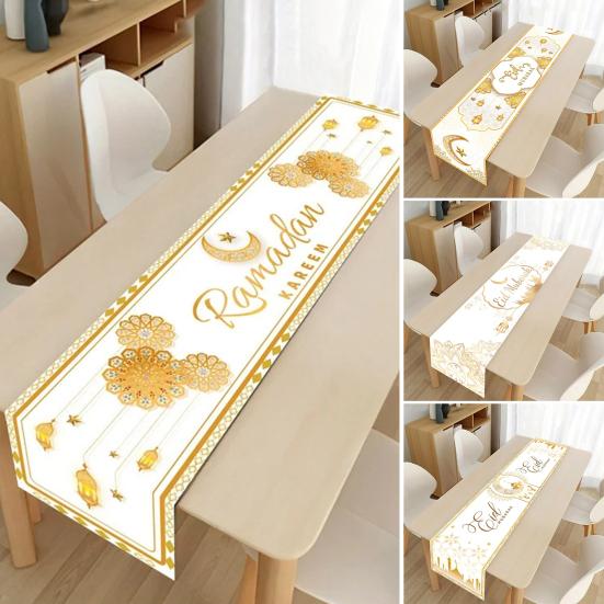 Скатерть-дорожка для украшения Рамадана, супермягкая износостойкая удлиненная крышка для обеденного стола, украшение Мубарак, товары для вечеринок