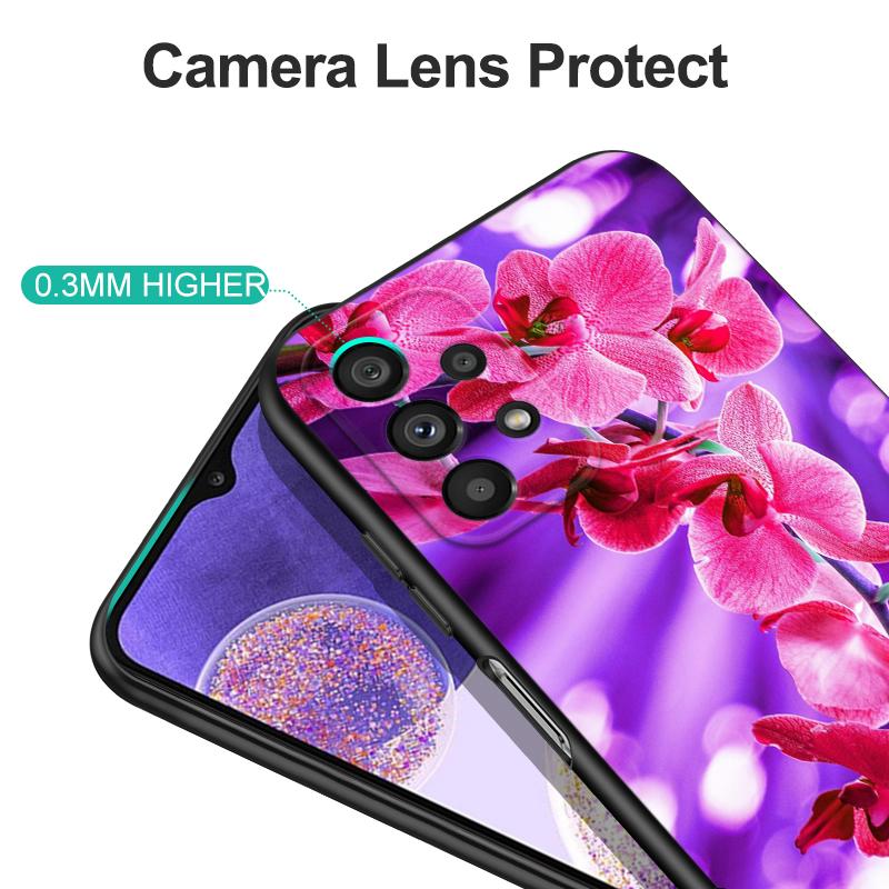 Черный чехол из ТПУ для Motorola Moto G31 G40 Fusion G41 G50 G55 Edge 30 G10 G20 G30 G100 5G G22 4G, чехол с цветком орхидеи