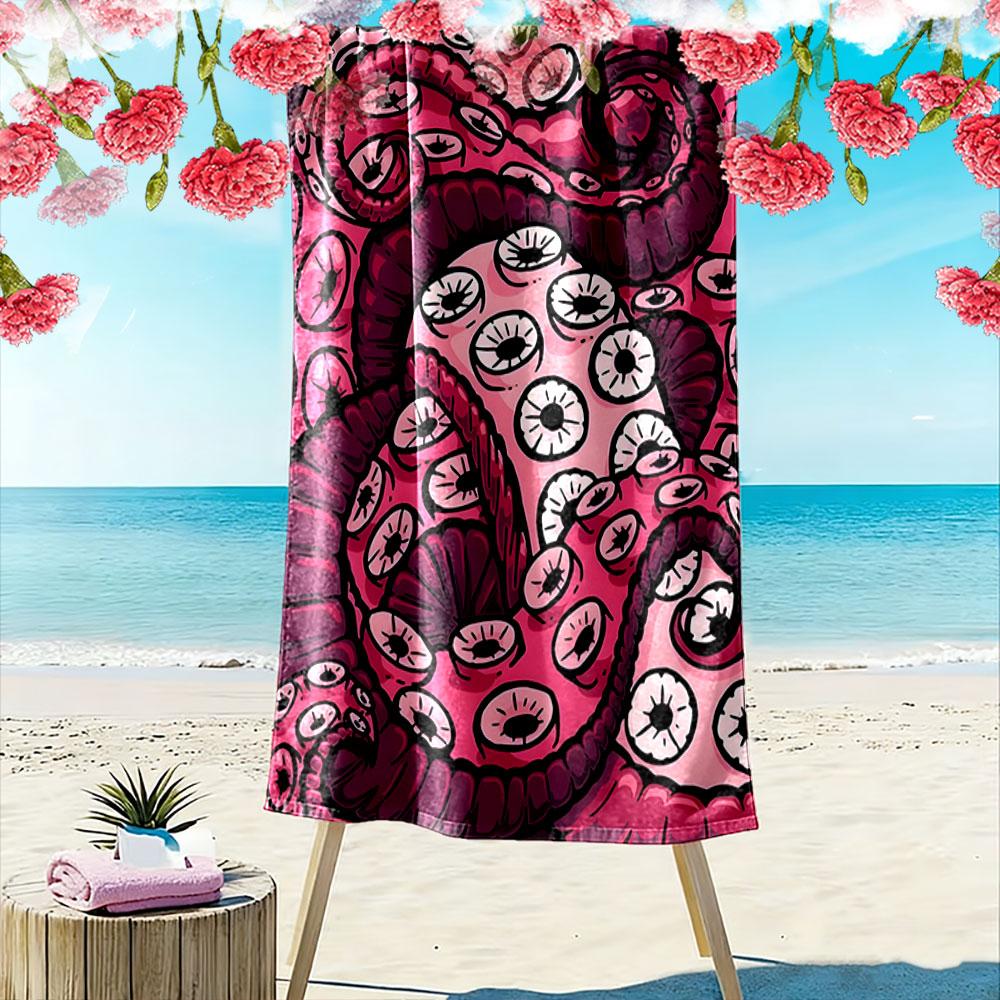 Whimsical tentacle elegance Print beach towel, quick drying, suitable for travel, outdoor sports, jogging, the beach and swimming, gift