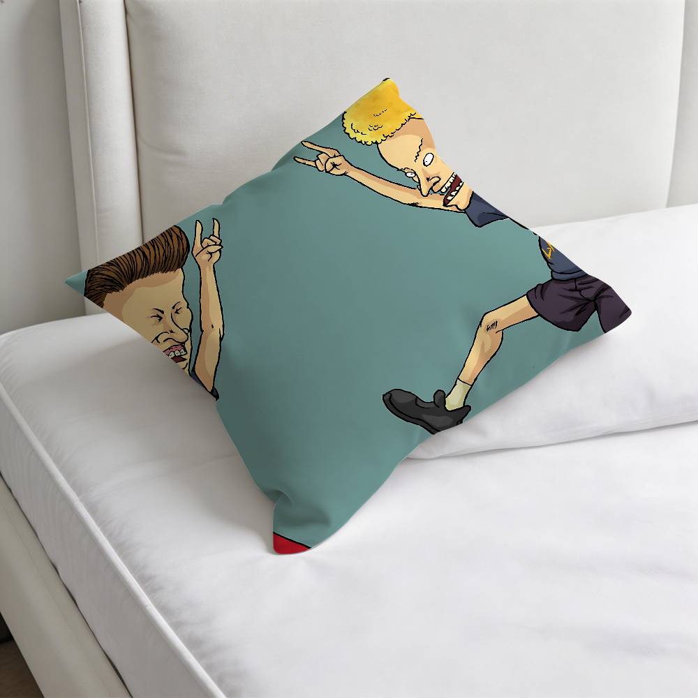 BBeavis and Butt HHead Square Pillow Cover Decorative Throw Pillow Case for Sofa Couch Bed Home Car Living Room Decoration