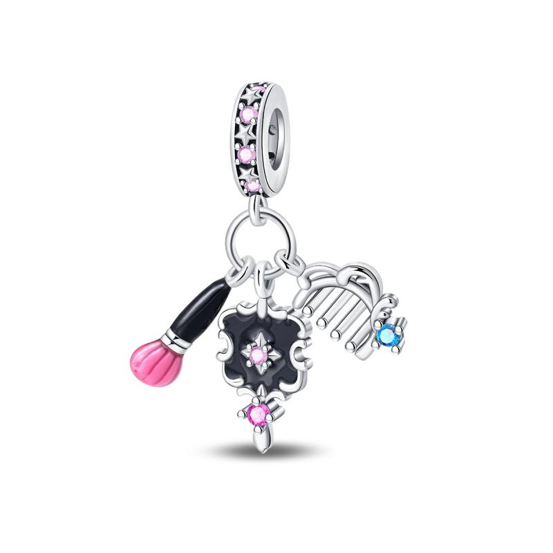 Серебряная сумка 925 пробы, камера, туфли, подходит для браслетов, женская мода, подарки для изготовления украшений своими руками