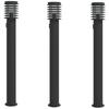 Pathway Lights with Socket 3 pcs Black 110 cm Stainless Steel