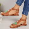 2024 New Hot Selling Versatile Solid Color Printed Open Toe Women's Slippers Buckle Decorated Summer Women's Shoes Zapatos