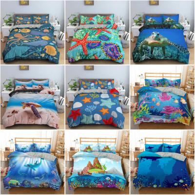 3D Ocean Animals Doona Набор пододеяльников Одеяло Наволочка Single Double Queen King