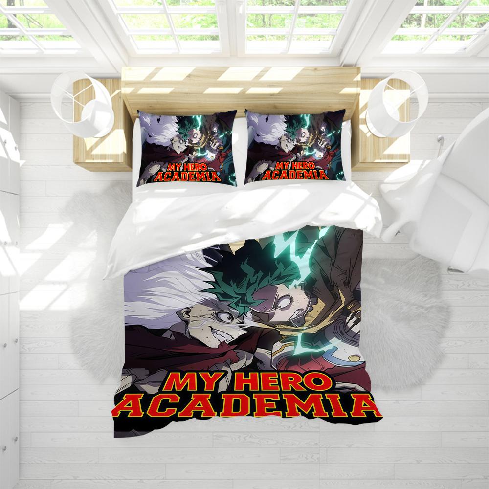 Набор постельного белья My Hero Academia Мягкая стирка Кровать 3 предмета Летний Удобный Студенческое общежитие Дом Детское постельное белье Хит продаж