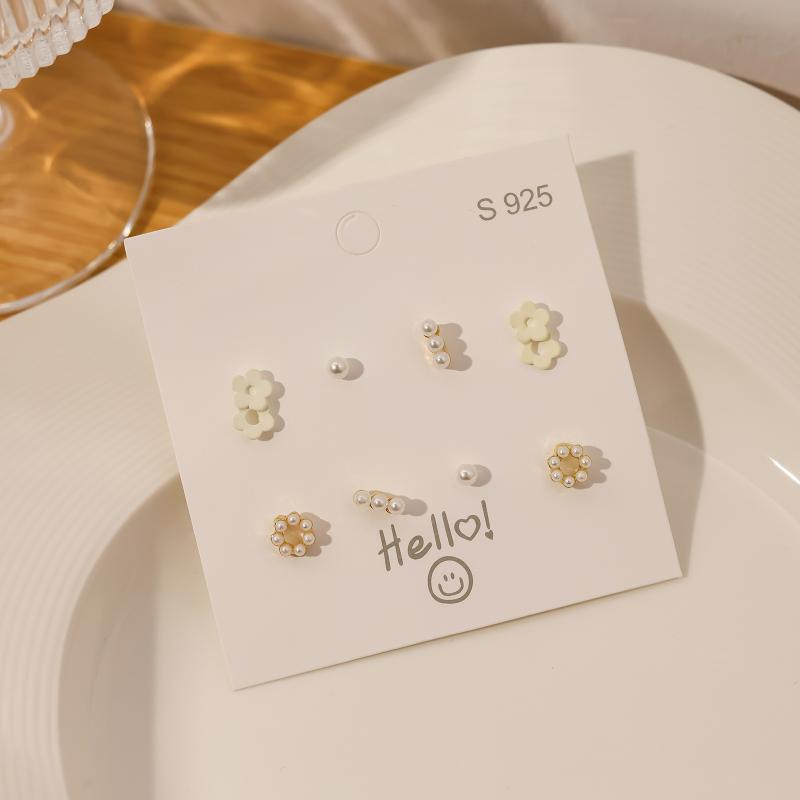 1 Набор Простой и Компактный Набор Сережек-Игл Любовь Геометрическая Комбинация Сережек Милые Сладкие и Универсальные Серьги