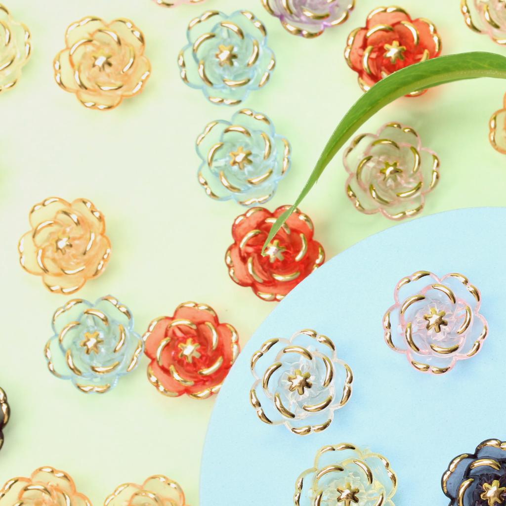 Phone Chain Making Jewelry Accessories Fashion Acrylic Rose Beads DIY Accessory Handmade Material 18.6mm Gift 5Pcs