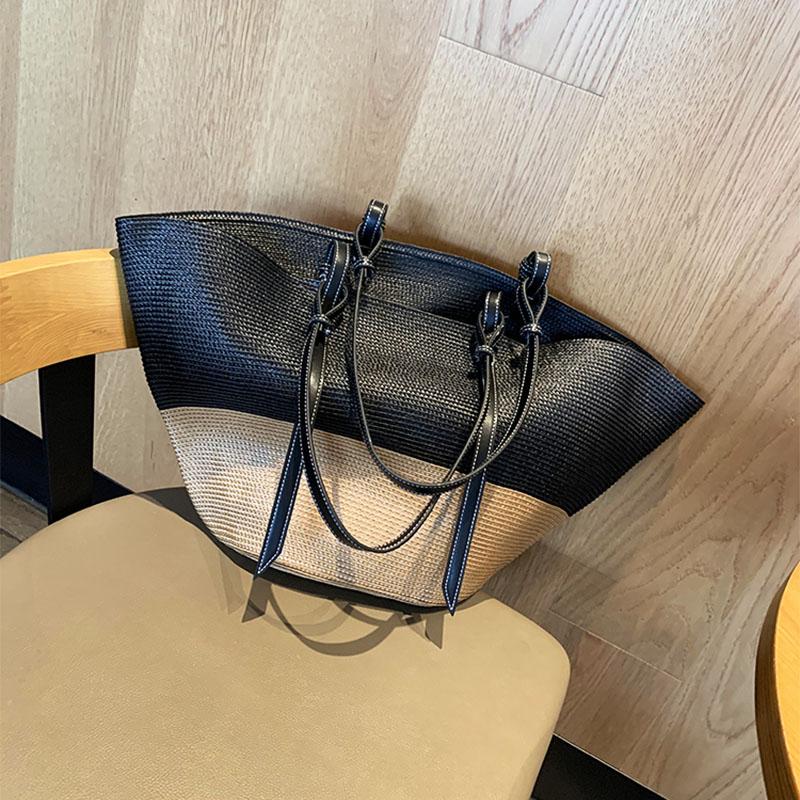 Женские летние пляжные соломенные сумки-корзины, повседневные сумки из ротанга большой емкости, женские брендовые дизайнерские сумки, плетеные тканые сумки на плечо