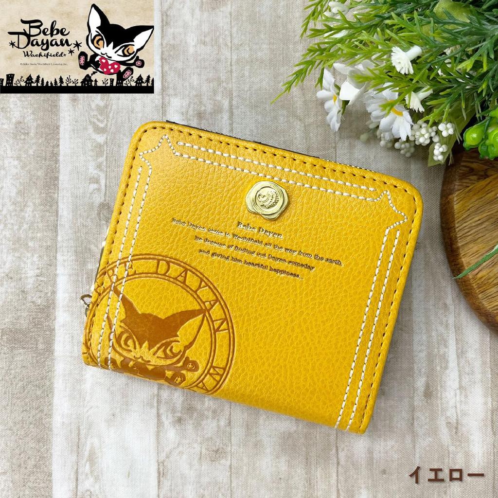 Компактный кошелек-бифолд BebeDayan с круглой молнией и из синтетической кожи для женщин (желтый)