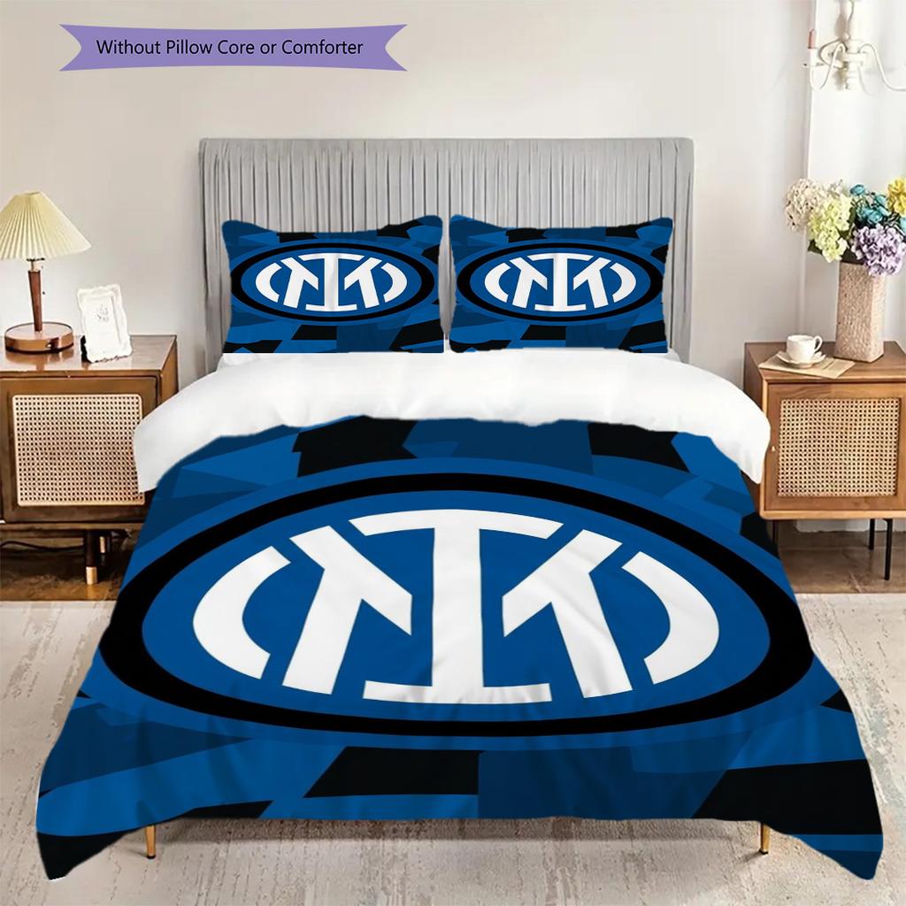 Inter Milan Legacy: Blue Passion Bedding (1 * duvet cover + 2 * pillowcase, without core) Soft and comfortable Christmas birthday gift