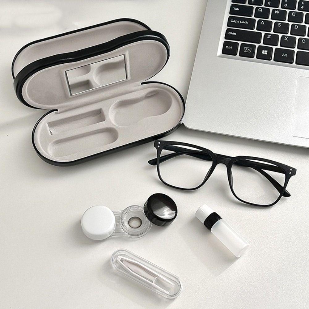 2 in 1 Glasses Storage Case with Mirror Glasses Protective Cover Glasses Box  Unisex Gift