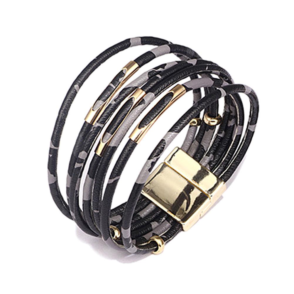 Кожаный браслет-обертка, Браслет с камнями, Ручная работа, Многослойный богемный браслет, Браслет с подвесками