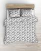 Bedding Set 160x200 Gray with White Feathers