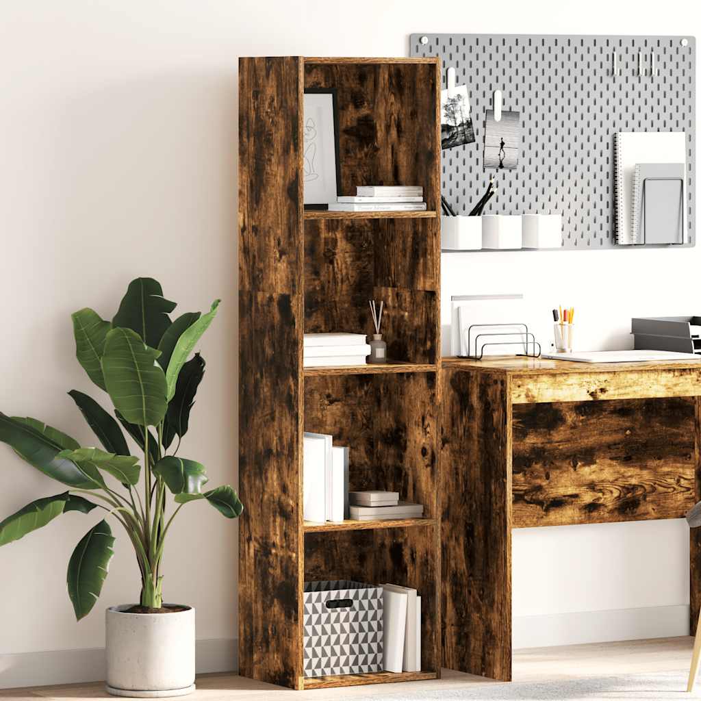 Bookshelf Smoked Oak 40x30x152 cm Engineered Wood