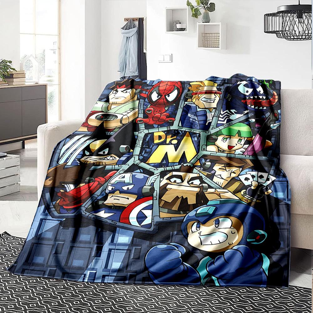 Superhero Mashup Adventure Flannel Blanket Super Soft Warm Cozy Blanket For Sofa Bed Office Travel Allseason Home Decor Gift