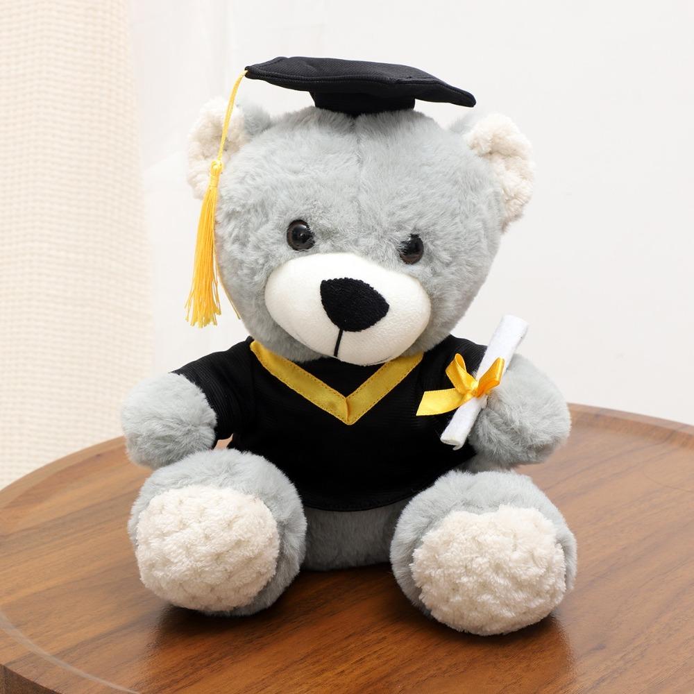 Stuffed Soft Graduation Bear Doll 25cm Sitting Bear Doll New Plush Dr. Bear Graduation Gift