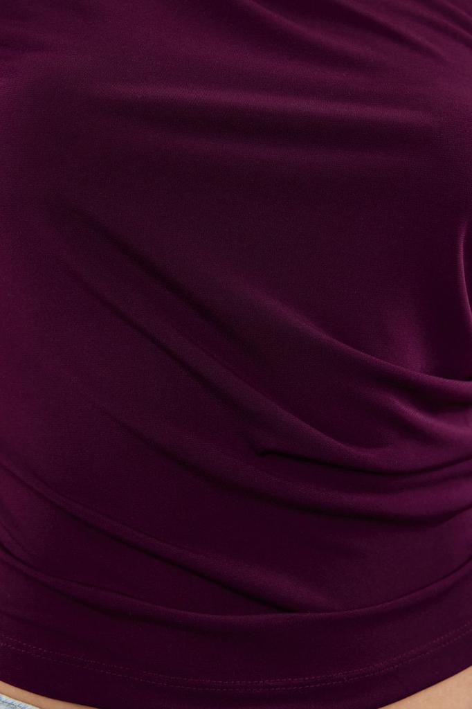 Women's Style Blouse Green Zero Sleeve Gathered, Fitted, Flexible Knitted Blouse