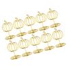 10Pcs Hollowed Pumpkin Note Holder Iron Wire Table Number Stands Photo Display Stand For Thanksgiving Table Decoration