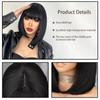 LISI HAIR Women Short Straight Black Bob Synthetic Fiber Wigs with Bangs Short Straight Wigs for Women Cosplay Lolita