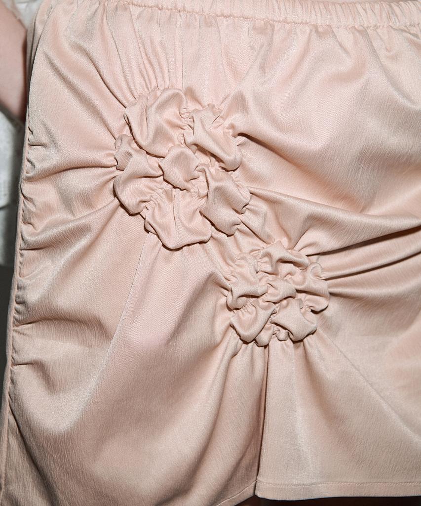 Sinun Flower Scrunch Skirt (Pink)