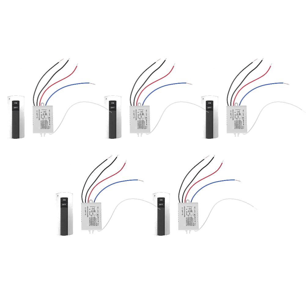 5-1 шт. односторонний ВКЛ/ВЫКЛ 220 В беспроводной переключатель с дистанционным управлением для лампы, света, умного дома, переключатель с дистанционным управлением, приемник, передатчик