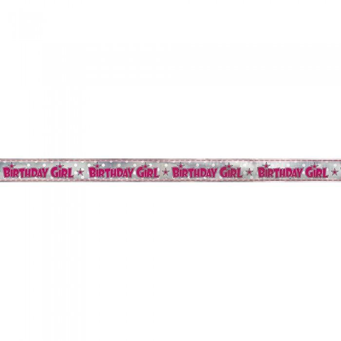 Unique Party Birthday Girl Foil Striped Banner