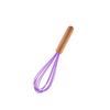 1pcs Purple Wooden Handle Silicone Kitchen Cooking Tools Heat Resistant Spoon Spatula Kitchenware Non-Stick Egg Beater Baking Utensils Accessories