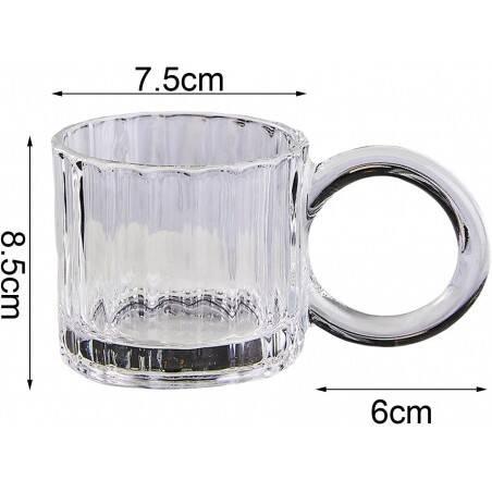 Ecarla Szklanka Z Uchem Ryflowana Mała Do Kawy 225Ml Szk61