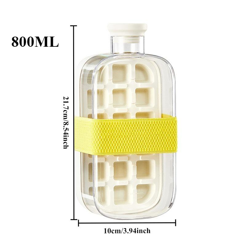 Форма для льда Бытовой пресс два в одном Чайник для льда с крышкой Лоток для льда Нулевой контакт Выемка льда Носить Соломинка Двухцелевой чайник для льда