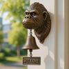 Форма гориллы Металлическая приветственная дверная звонковая панель Винтажный деревенский сад Передняя дверь Звонки Подвесной ручной дверной звонок Легко установить