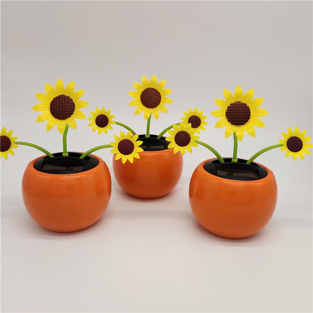 Car Dashboard Decor Bobble Swing Toys Dancing Sun Flower Solar Toy Sunflower Ornament Solar Powered