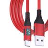 Обновленный кабель USB C с LED-дисплеем, плетеный, для быстрой зарядки, кабель USB C - USB C, плетеный USB-кабель для смартфонов
